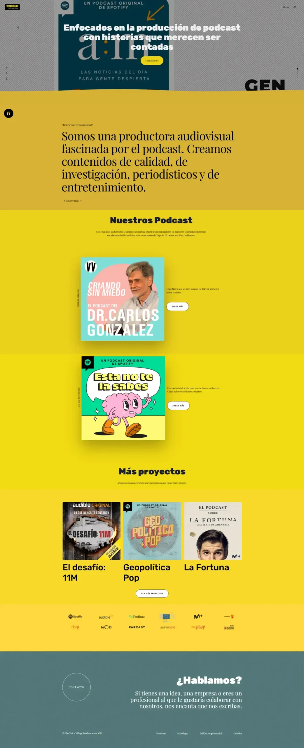 Diseño Web de la empresa The Voice Village